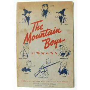 Vintage The MOUNTAIN BOYS Cartoon Booklet by P. Webb from AUTO-LITE Spark Plug